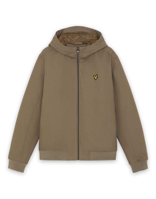Lyle & Scott Mid jackets wadded canvas zip through jacket in y324 muted walnut brown, 5 of 6