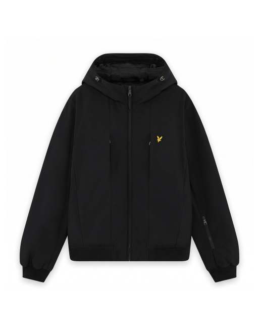 Lyle & Scott Mid jackets wadded softshell jacket in z865 jet black, 5 of 5
