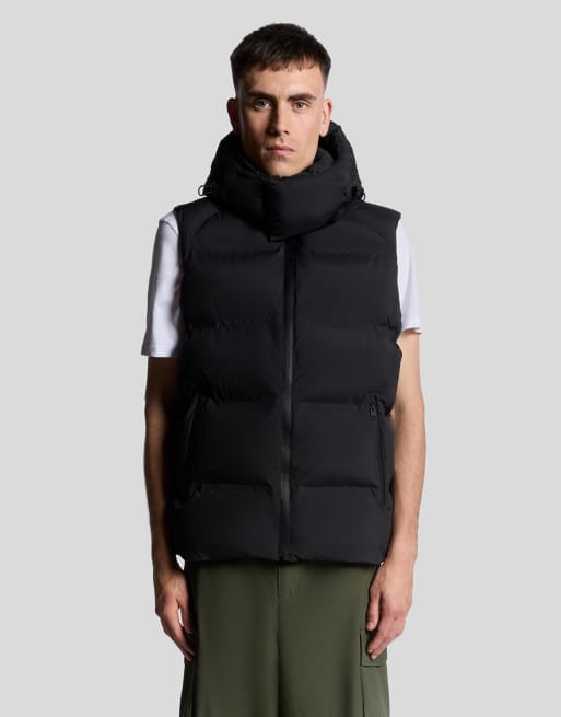 Lyle & Scott Mid jackets welded puffer gilet in  jet black 