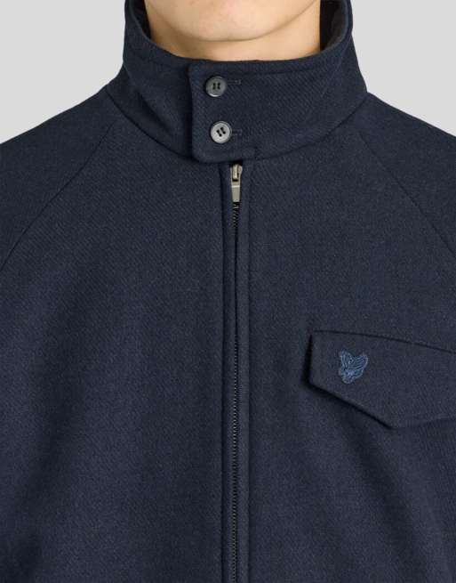 Lyle & Scott Mid jackets wool harrington jacket in z271 dark navy, 3 of 6
