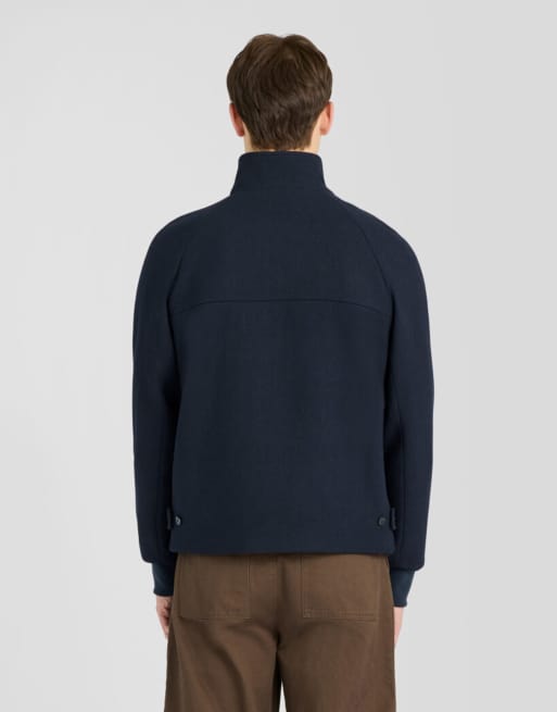 Lyle & Scott Mid jackets wool harrington jacket in z271 dark navy, 4 of 6