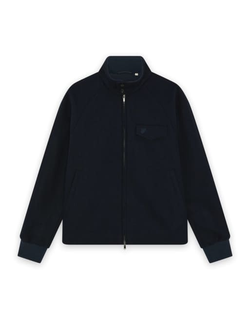 Lyle & Scott Mid jackets wool harrington jacket in z271 dark navy, 5 of 6