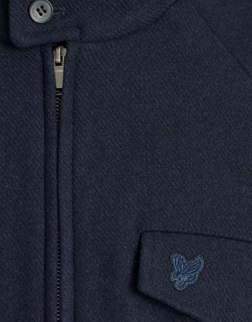 Lyle & Scott Mid jackets wool harrington jacket in z271 dark navy, 6 of 6