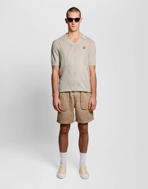 Lyle & Scott Mid knits argyle knitted polo in w870 cove, 3 of 5