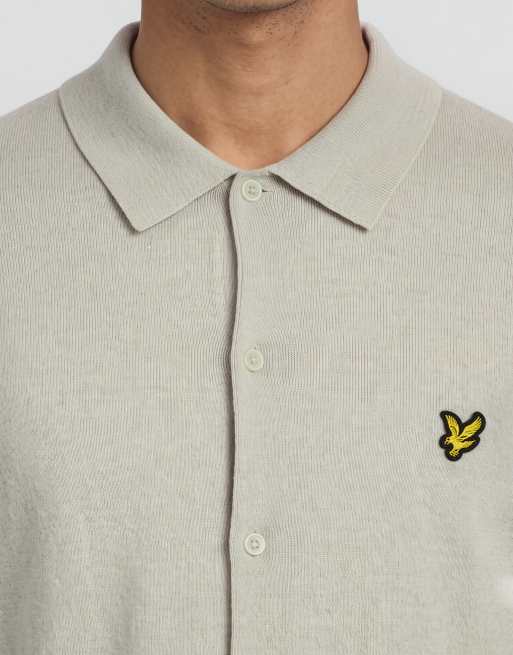 Lyle & Scott Mid Knits chemise en maille coton mérinos en w870 cove, 5 de 6