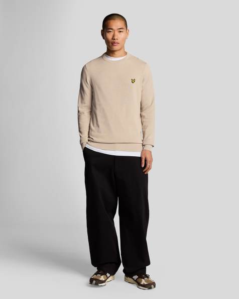 Lyle & Scott Mid knits cotton crew neck jumper in w870 cove