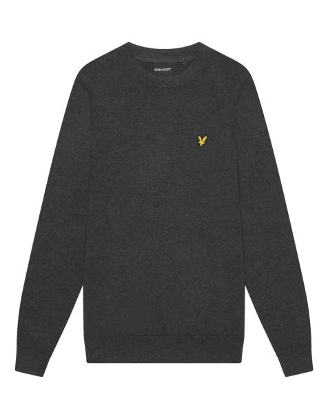 Lyle & Scott Mid knits cotton merino crew neck jumper in w329 aegean blue - view 1