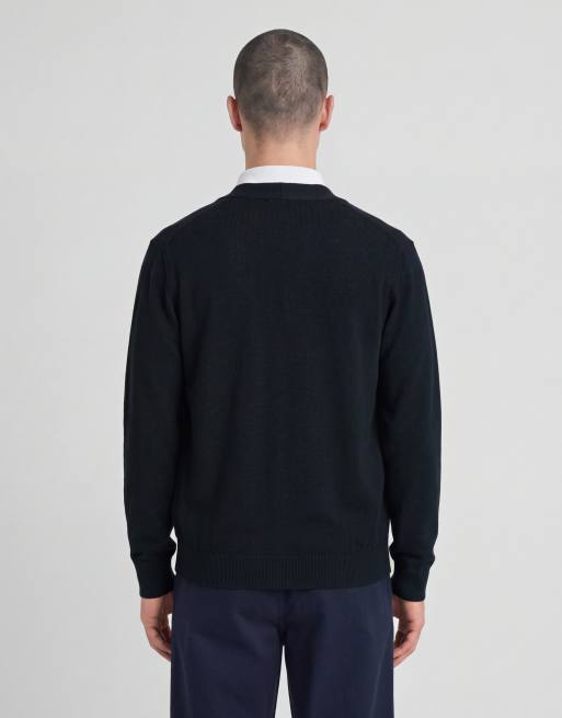 Lyle & Scott Mid knits gilet classique en maille bleu marine foncé, 4 de 6