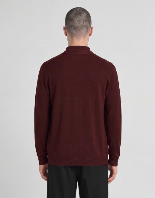 Lyle & Scott Mid knits gilet classique en maille bordeaux, 4 de 6