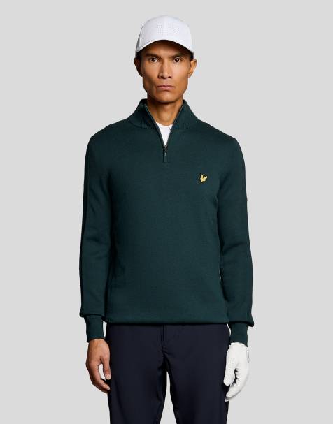 Lyle & Scott Mid knits golf 1874 quarter zip jumper in y105 mediterranea - view 1