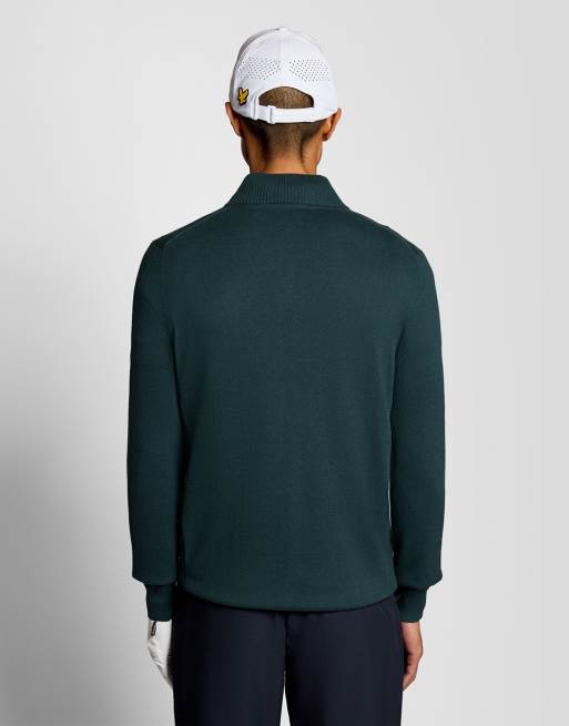 Lyle & Scott Mid knits golf 1874 quarter zip jumper in y105 mediterranea, 4 of 6