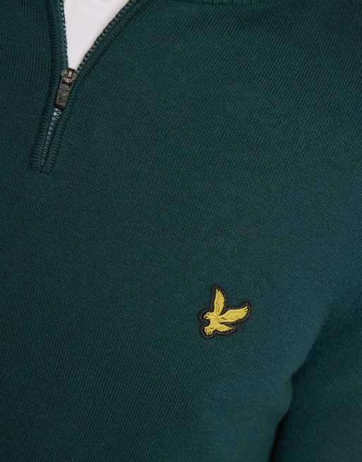 Lyle & Scott Mid knits golf 1874 quarter zip jumper in y105 mediterranea, 6 of 6