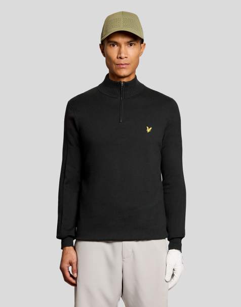 Lyle & Scott Mid knits golf 1874 quarter zip jumper in z865 jet black - view 1