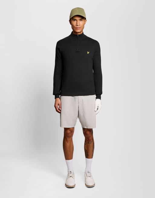 Lyle & Scott Mid knits golf 1874 quarter zip jumper in z865 jet black, 2 of 6