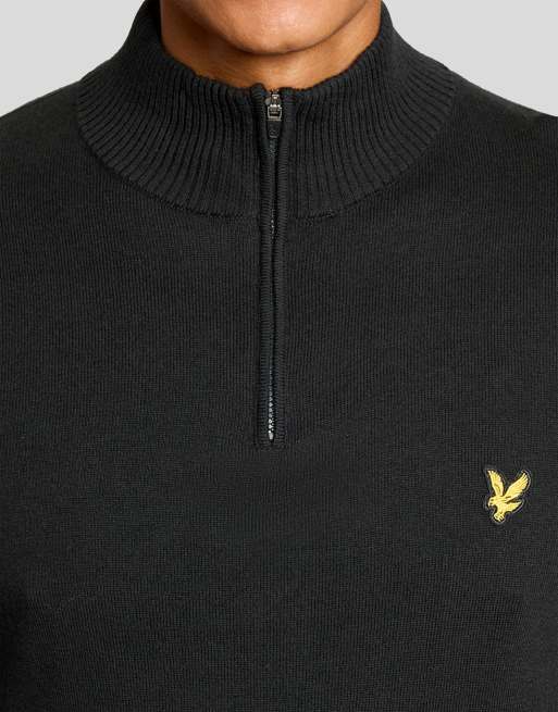 Lyle & Scott Mid knits golf 1874 quarter zip jumper in z865 jet black, 3 of 6