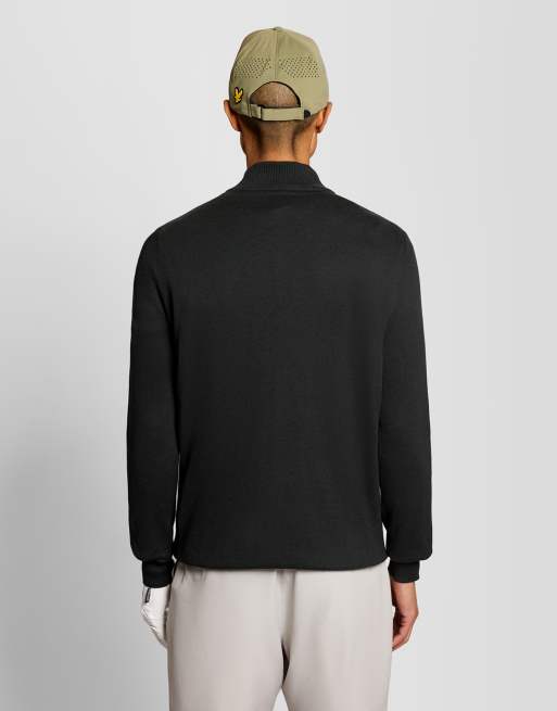 Lyle & Scott Mid knits golf 1874 quarter zip jumper in z865 jet black, 4 of 6