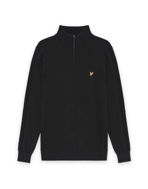 Lyle & Scott Mid knits golf 1874 quarter zip jumper in z865 jet black, 5 of 6