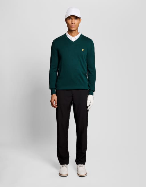 Lyle & Scott Mid knits golf 1874 v neck pullover in y105 mediterranea, 2 of 6