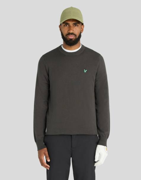 Lyle & Scott Mid knits golf polyblend crew neck pullover in w635 gunmetal - view 1