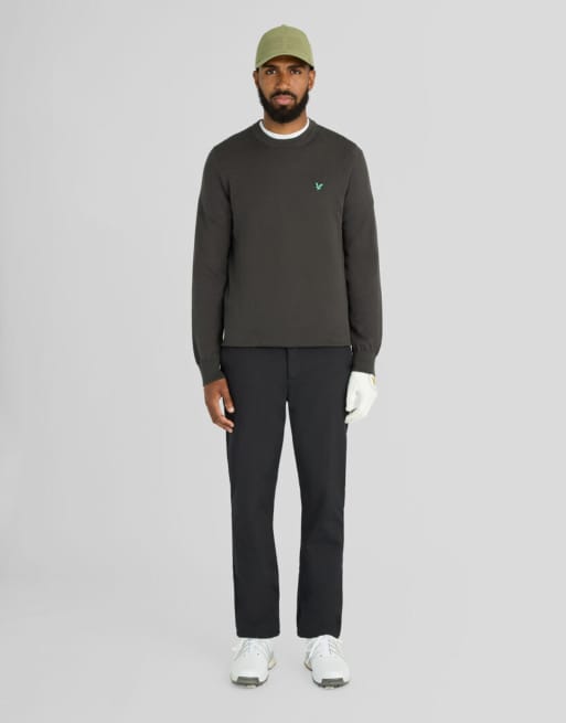 Lyle & Scott Mid knits golf polyblend crew neck pullover in w635 gunmetal, 2 of 5