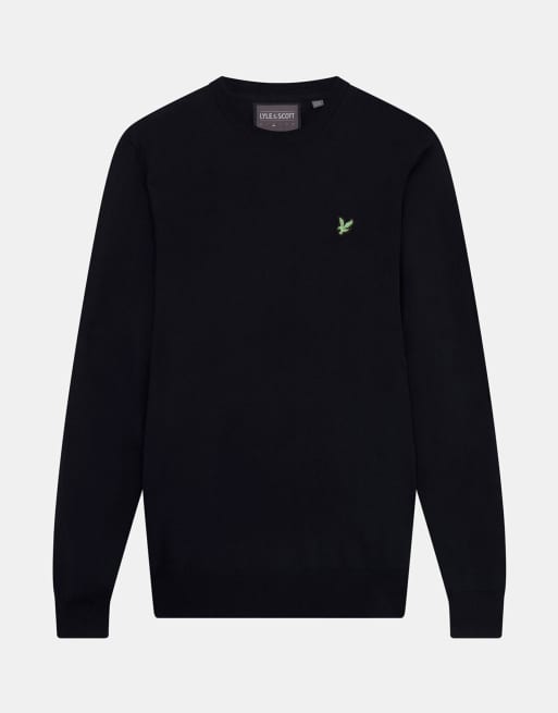 Lyle & Scott Mid knits golf polyblend crew neck pullover in z271 dark navy, 5 of 5