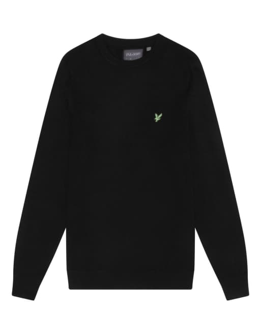 Lyle & Scott Mid knits golf polyblend crew neck pullover in z865 jet black, 5 of 6
