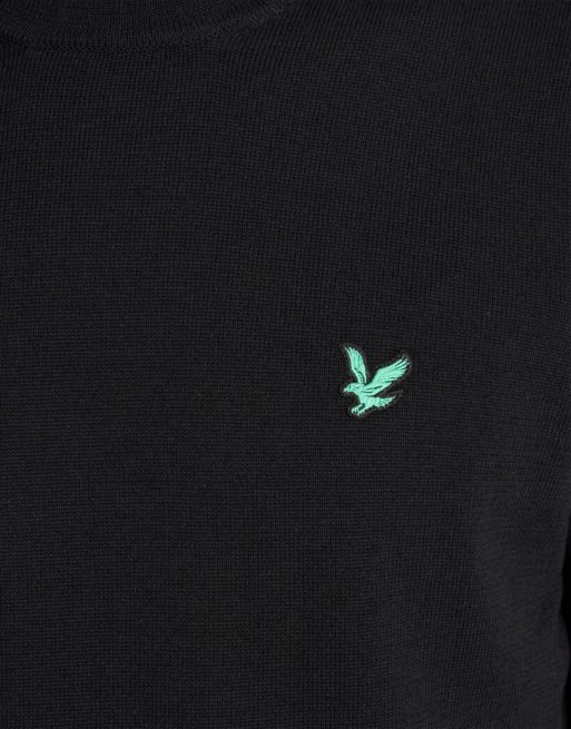 Lyle & Scott Mid knits golf polyblend crew neck pullover in z865 jet black, 6 of 6