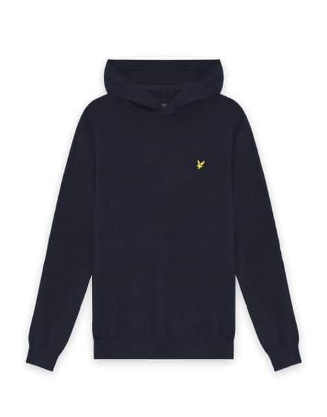 Lyle & Scott Mid knits golf pullover hoodie in z271 dark navy - view 1