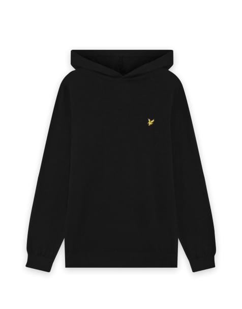 Lyle & Scott Mid knits golf pullover hoodie in z865 jet black - view 1