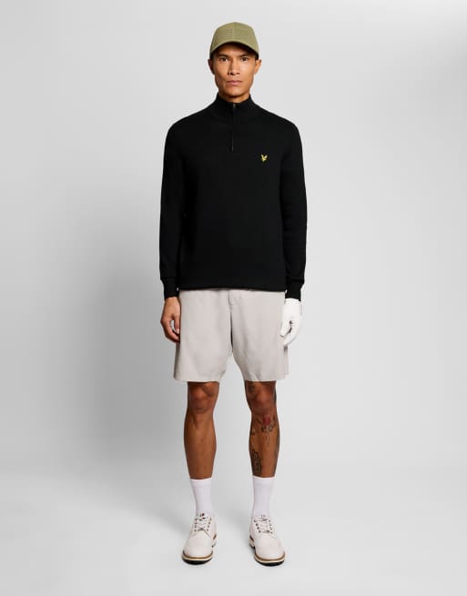 Lyle & Scott Mid knits golf quarter zip jumper in z865 jet black, 2 of 7
