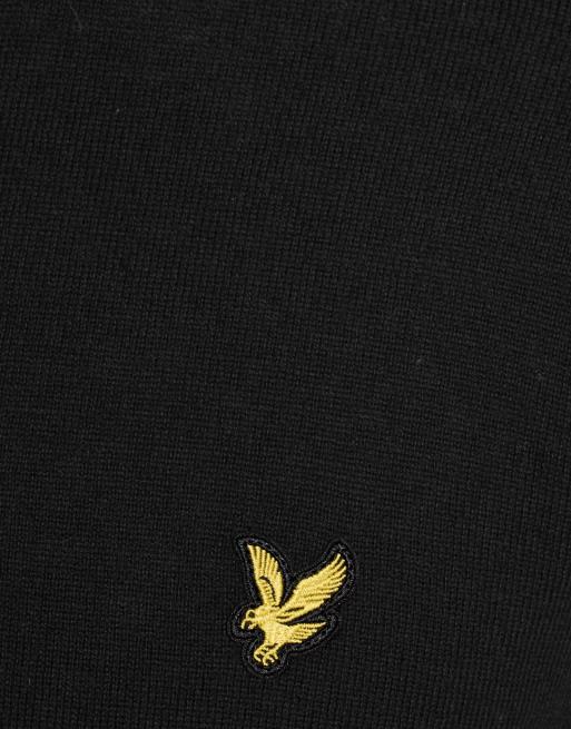 Lyle & Scott Mid knits golf quarter zip jumper in z865 jet black, 6 of 7