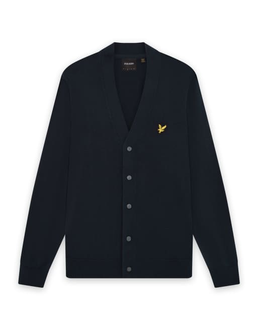 Lyle & Scott Mid knits klassische Strickjacke in z271 dunkelmarineblau, 6 von 6