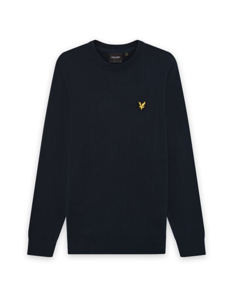 Lyle & Scott Mid knits knitted crew neck jumper in z271 dark navy - view 1