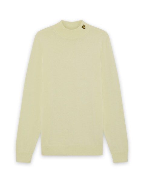 Lyle & Scott Mid knits knitted turtle neck jumper in y623 muted ivory - view 1