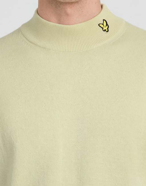 Lyle & Scott Mid knits knitted turtle neck jumper in y623 muted ivory, 5 of 6