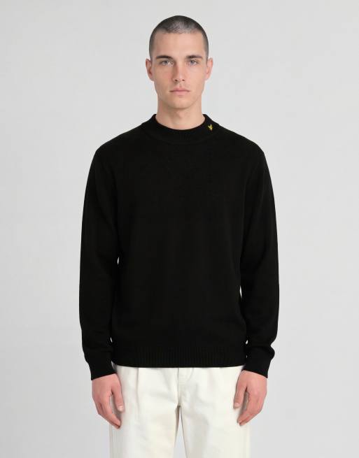 Lyle & Scott Mid knits knitted turtle neck jumper in z865 jet black, 2 of 6