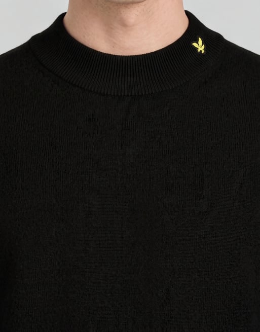 Lyle & Scott Mid knits knitted turtle neck jumper in z865 jet black, 5 of 6