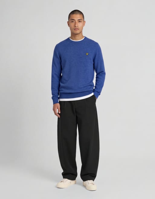 Lyle & Scott Mid knits lambswool blend crew neck jumper in 602 french navy, 2 of 5
