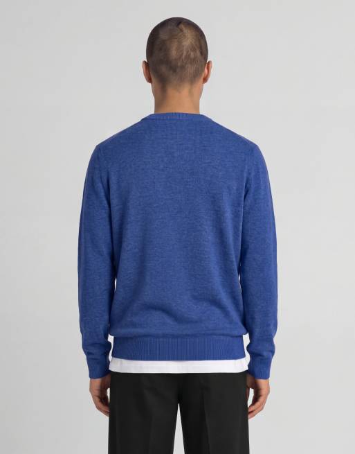 Lyle & Scott Mid knits lambswool blend crew neck jumper in 602 french navy, 3 of 5