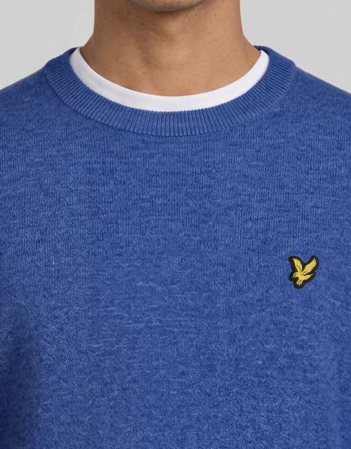 Lyle & Scott Mid knits lambswool blend crew neck jumper in 602 french navy, 4 of 5