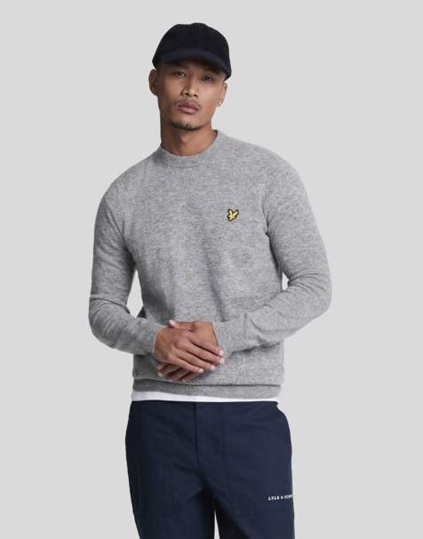Lyle & Scott Mid knits lambswool blend crew neck jumper in t28 mid grey marl - view 1