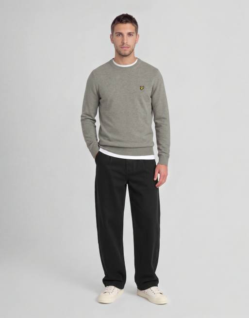 Lyle & Scott Mid knits lambswool blend crew neck jumper in y355 whitecap grey marl, 2 of 5