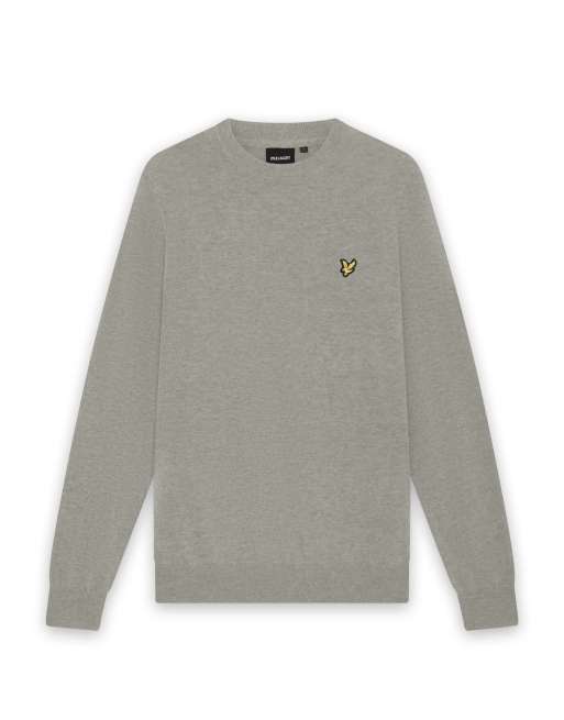 Lyle & Scott Mid knits lambswool blend crew neck jumper in y355 whitecap grey marl, 5 of 5