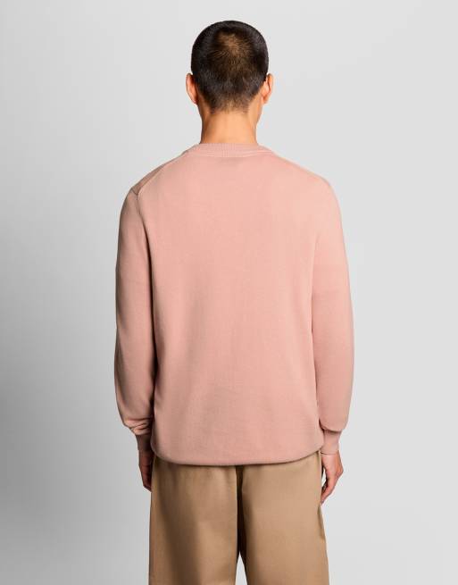 Lyle & Scott - Mid Knits - Maglione girocollo in cotone di media pesantezza rosa pompelmo, 4 di 6