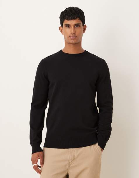 Lyle & Scott Mid knits mesh logo crew neck jumper in z865 jet black - view 1