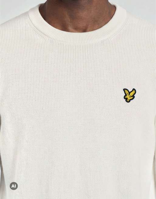 Lyle & Scott Mid knits pull à col rond coupe relaxed réactif aux UV en blanc / violet délavé, 5 de 7