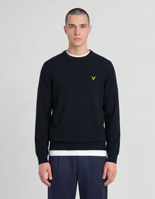 Lyle & Scott Mid knits pull col rond en maille en bleu marine foncé, 2 de 6