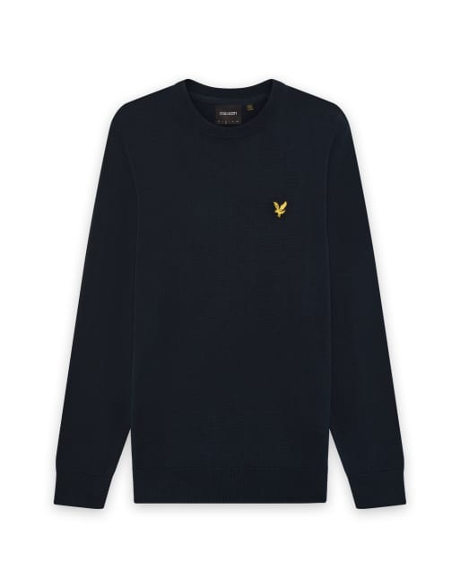 Lyle & Scott Mid knits pull col rond en maille en bleu marine foncé, 6 de 6