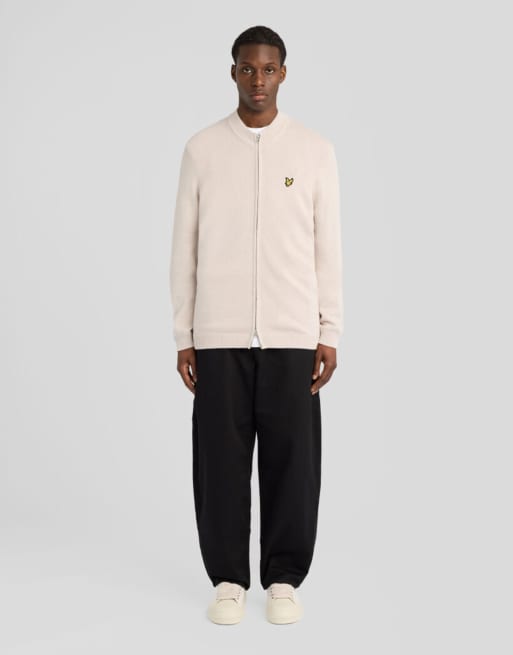 Lyle & Scott Mid knits relaxed cotton merino full zip jumper in cove, 2 of 6