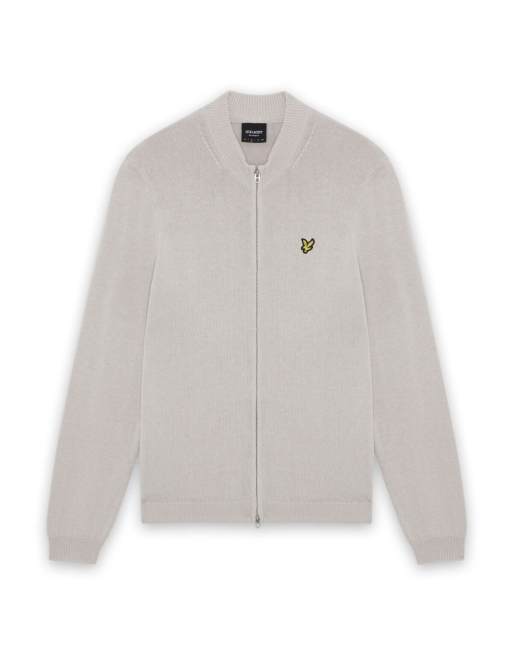 Lyle & Scott Mid knits relaxed cotton merino full zip jumper in cove, 5 of 6